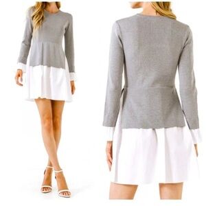 English factory poplin combo mini dress size large heather grey
Brand new